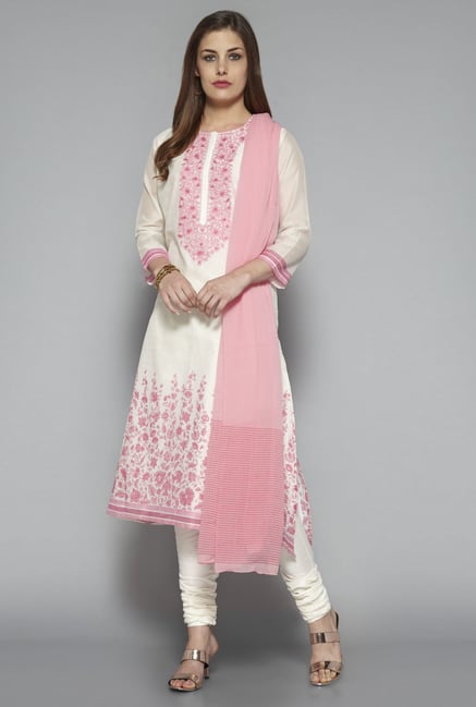 Vark by Westside Off White Embroidered Suit Set Vark by Westside Off White Embroidered Suit Set