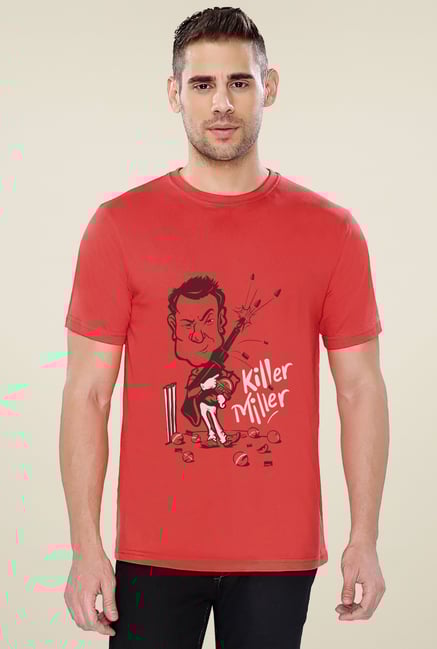 The Souled Store Brick Red T-Shirt (Kings XI- Killer Miller) The Souled Store Brick Red T-Shirt (Kings XI- Killer Miller)