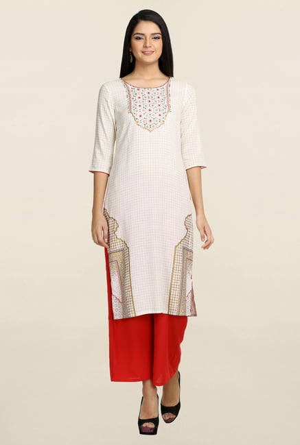 Aurelia Off White Printed Kurta Aurelia Off White Printed Kurta