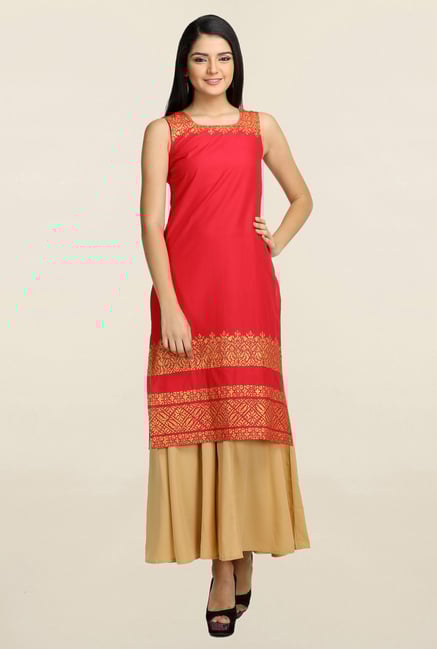 Aurelia Red Printed Kurta Aurelia Red Printed Kurta