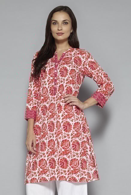Utsa by Westside Coral Floral Print Kurta Utsa by Westside Coral Floral Print Kurta