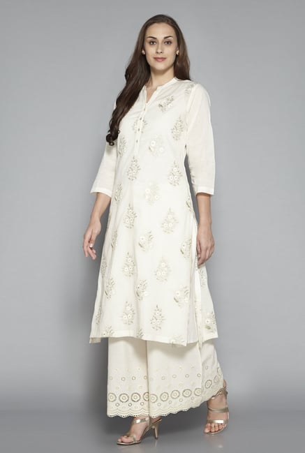 Zuba by Westside Off White Embroidered Kurta Zuba by Westside Off White Embroidered Kurta