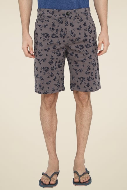 Jadeblue Dark Grey Mid Rise Printed Shorts Jadeblue Dark Grey Mid Rise Printed Shorts