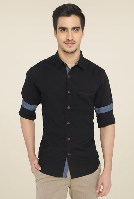 Greenfibre Black Full Sleeves Shirt Greenfibre Black Full Sleeves Shirt