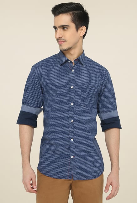 Jadeblue Navy Full Sleeves Printed Shirt Jadeblue Navy Full Sleeves Printed Shirt