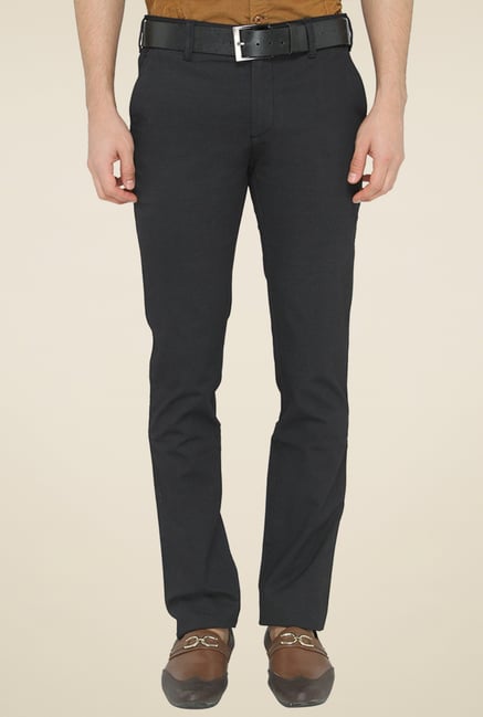Greenfibre Black Slim Fit Mid Rise Chinos Greenfibre Black Slim Fit Mid Rise Chinos