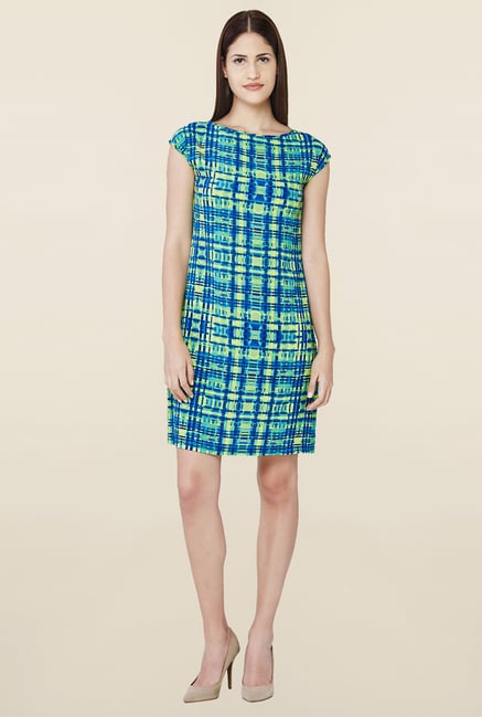 AND Blue Printed Shift Dress AND Blue Printed Shift Dress