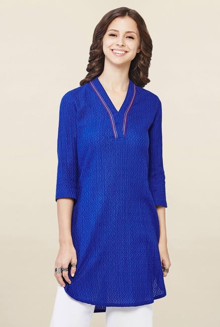 Global Desi Blue Printed Kurti Global Desi Blue Printed Kurti