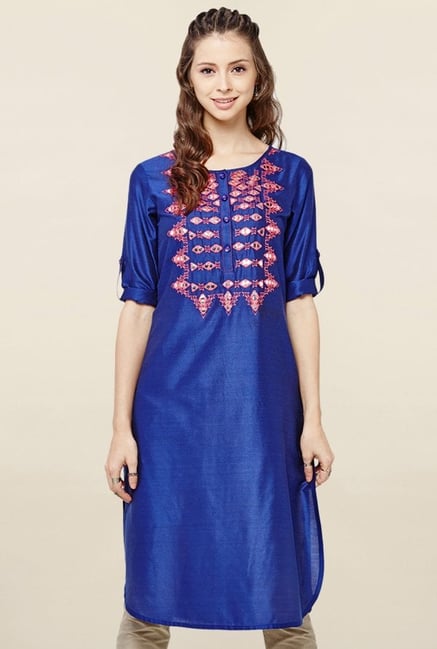 Global Desi Blue Printed Kurta Global Desi Blue Printed Kurta