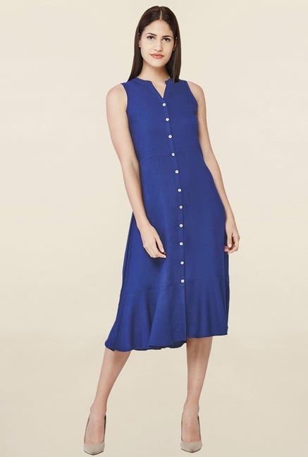 AND Indigo Below Knee Dress AND Indigo Below Knee Dress