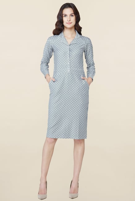 AND Grey Polka Dot Dress AND Grey Polka Dot Dress