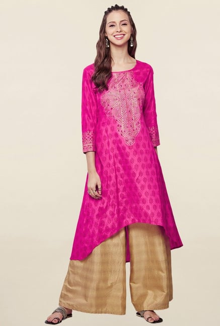 Global Desi Pink Printed Kurta Global Desi Pink Printed Kurta
