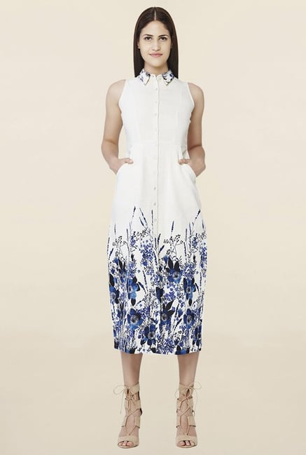 AND Off White Floral Print Dress AND Off White Floral Print Dress