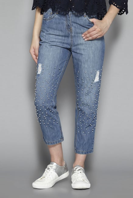 Nuon by Westside Mid Blue Sparkle Jeans Nuon by Westside Mid Blue Sparkle Jeans
