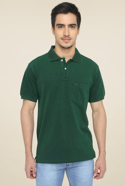 Greenfibre Dark Green Cotton Polo T-Shirt Greenfibre Dark Green Cotton Polo T-Shirt