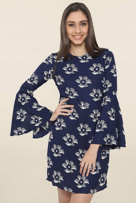 Globus Navy Floral Print Dress Globus Navy Floral Print Dress