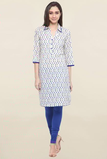 Globus White Printed Kurta Globus White Printed Kurta