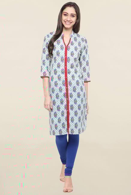 Globus Blue Printed Kurta Globus Blue Printed Kurta