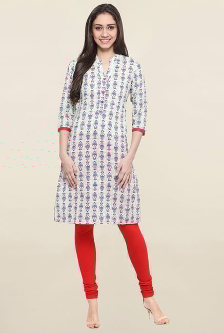 Globus Off White Printed Kurta Globus Off White Printed Kurta