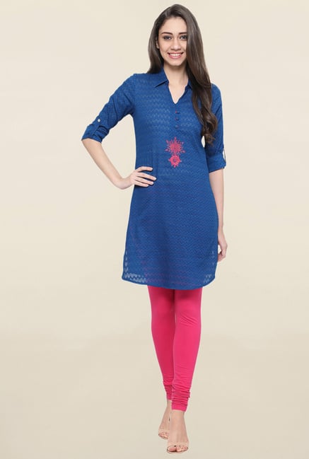 Globus Blue Printed Kurti Globus Blue Printed Kurti
