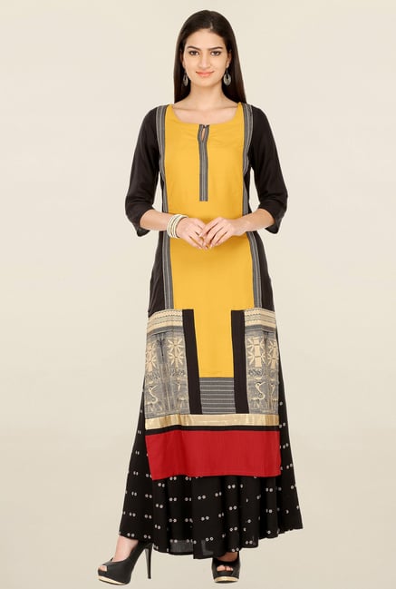 W Mustard Printed Kurta W Mustard Printed Kurta