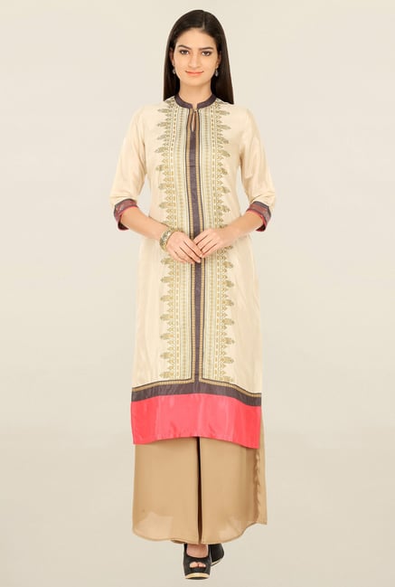 W Beige Printed Kurta W Beige Printed Kurta