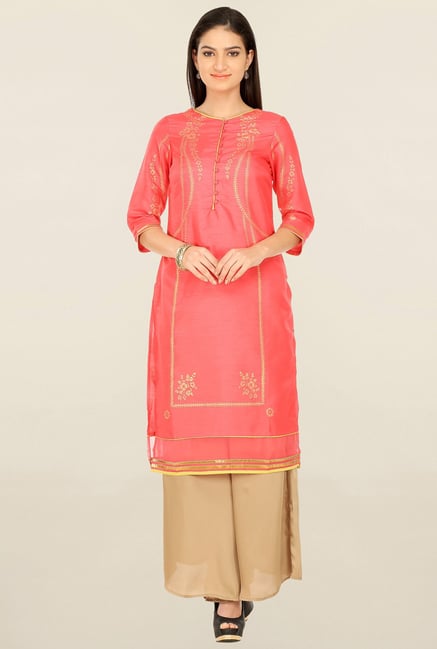 W Peach Printed Kurta W Peach Printed Kurta
