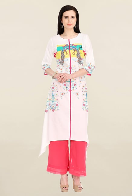 W Off White Printed Kurta W Off White Printed Kurta