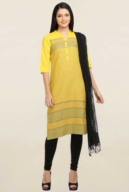 Aurelia Yellow Printed Kurta Aurelia Yellow Printed Kurta