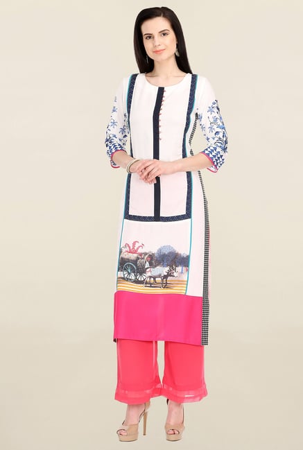 W Off White Printed Kurta W Off White Printed Kurta