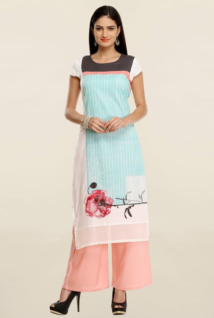 W Blue Printed Kurta W Blue Printed Kurta