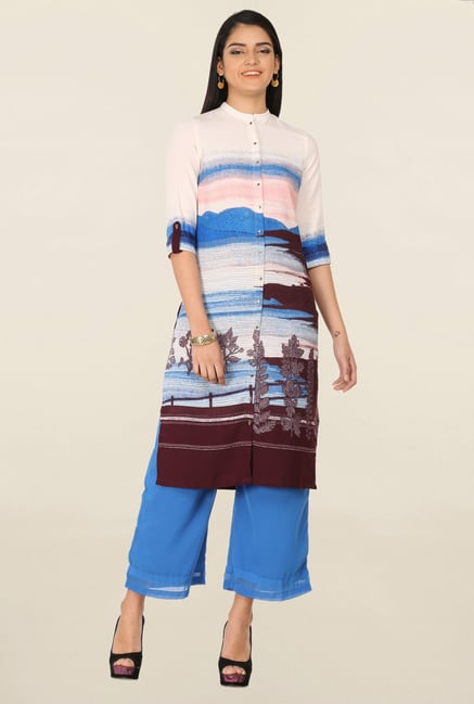 W Off White Printed Kurta W Off White Printed Kurta
