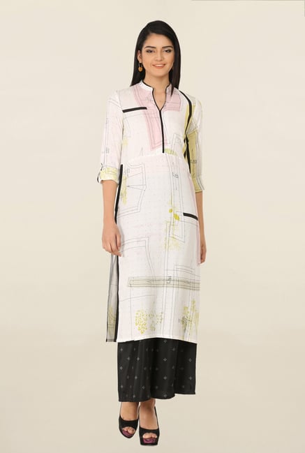 W Off White Printed Kurta W Off White Printed Kurta