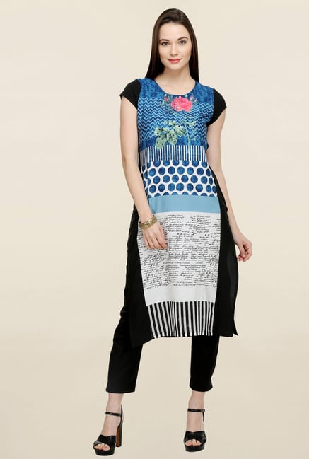W Blue & White Printed Kurta W Blue & White Printed Kurta