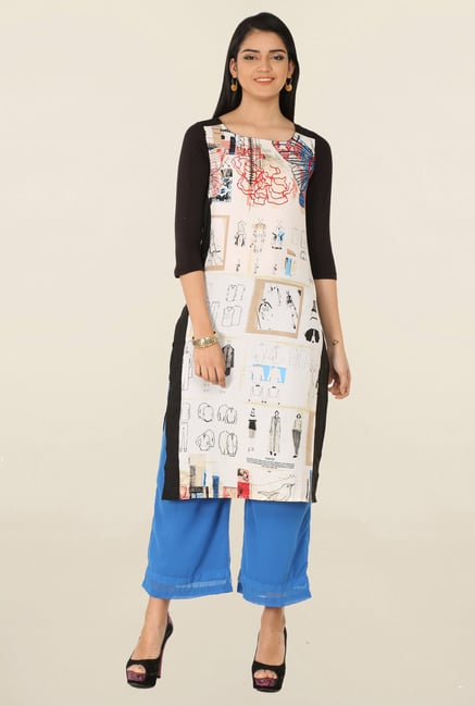 W Off White Printed Kurta W Off White Printed Kurta