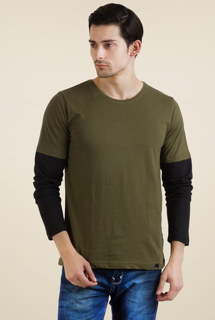 Rigo Army Green Round Neck T-Shirt Rigo Army Green Round Neck T-Shirt
