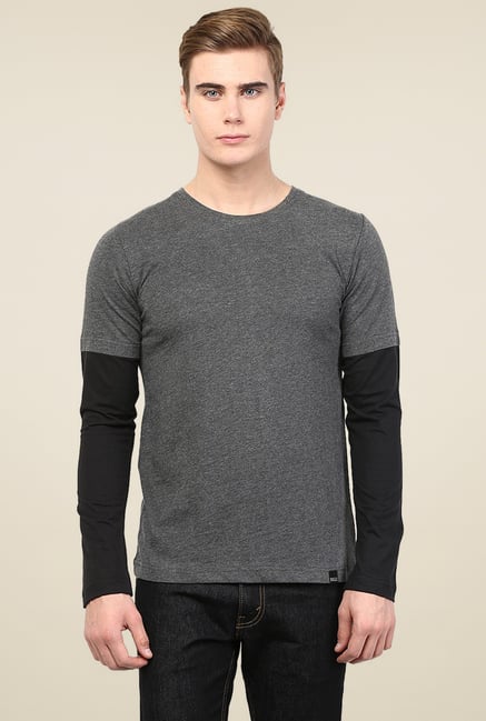 Rigo Charcoal Round Neck T-Shirt Rigo Charcoal Round Neck T-Shirt
