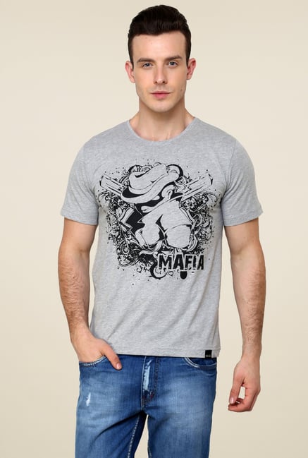 Rigo Grey Printed T-Shirt Rigo Grey Printed T-Shirt