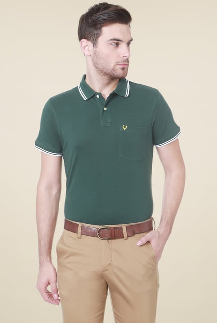 Allen Solly Olive Regular Fit T-Shirt Allen Solly Olive Regular Fit T-Shirt