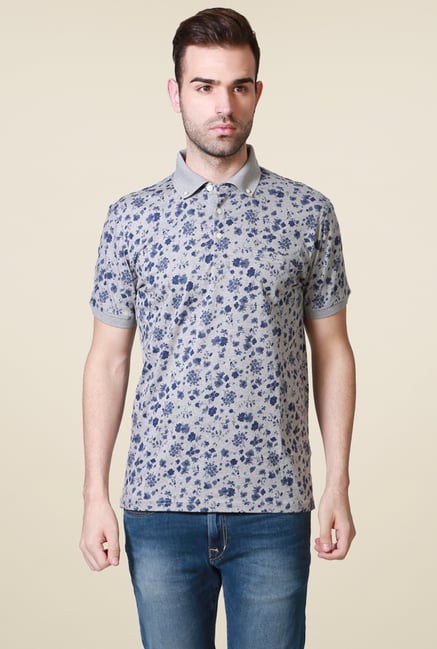 Allen Solly Grey Half Sleeves Polo Cotton T-Shirt Allen Solly Grey Half Sleeves Polo Cotton T-Shirt