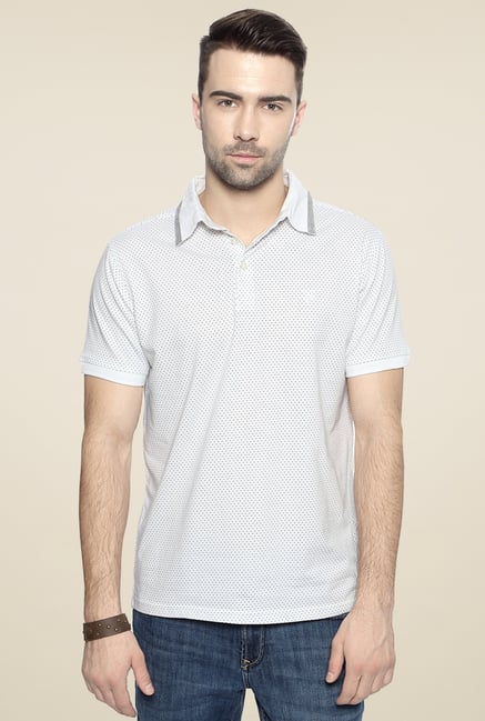 Allen Solly White Half Sleeves Printed Polo T-Shirt Allen Solly White Half Sleeves Printed Polo T-Shirt
