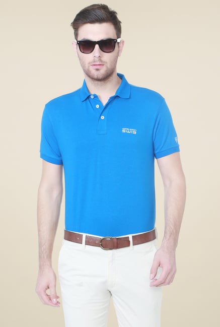 Allen Solly Blue Half Sleeves Cotton T-Shirt Allen Solly Blue Half Sleeves Cotton T-Shirt