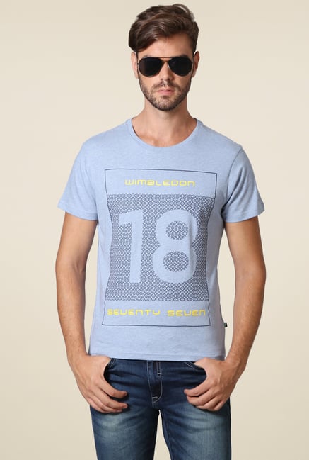 Allen Solly Stone Blue Crew Neck T-Shirt Allen Solly Stone Blue Crew Neck T-Shirt