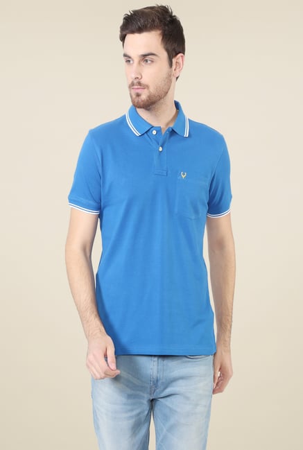 Allen Solly Aqua Blue Half Sleeves Polo T-Shirt Allen Solly Aqua Blue Half Sleeves Polo T-Shirt