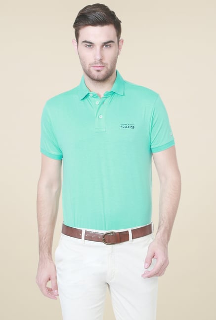 Allen Solly Turquoise Half Sleeves Cotton T-Shirt Allen Solly Turquoise Half Sleeves Cotton T-Shirt