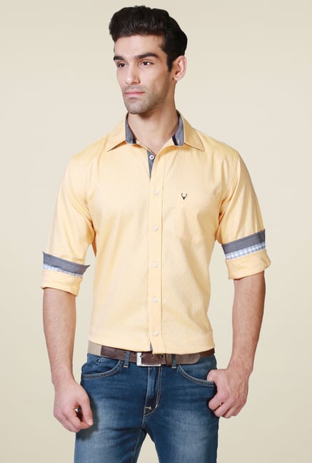 Allen Solly Yellow Slim Fit Shirt Allen Solly Yellow Slim Fit Shirt