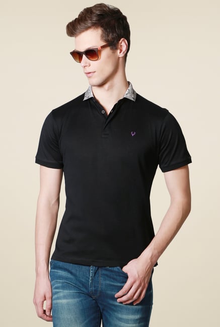 Allen Solly Black Regular Fit Cotton Polo T-Shirt Allen Solly Black Regular Fit Cotton Polo T-Shirt