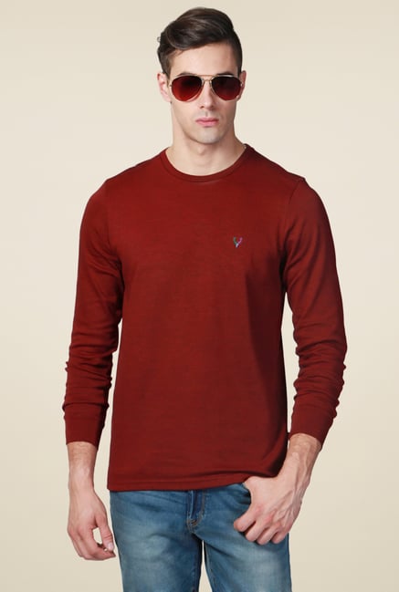 Allen Solly Maroon Crew Neck T-Shirt Allen Solly Maroon Crew Neck T-Shirt