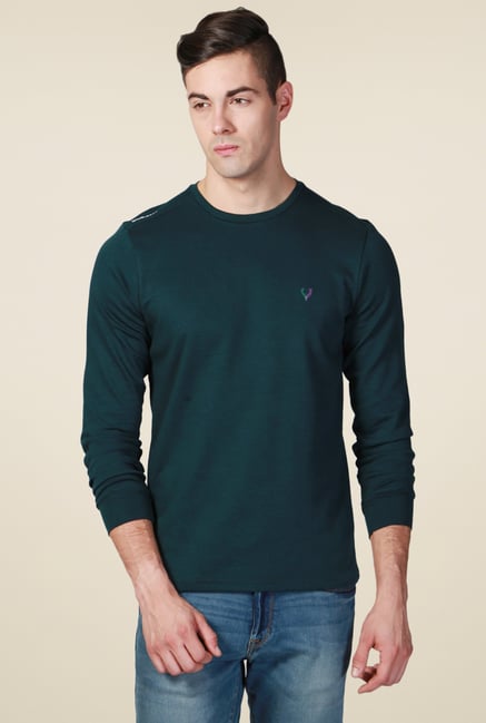 Allen Solly Dark Green Full Sleeves T-Shirt Allen Solly Dark Green Full Sleeves T-Shirt