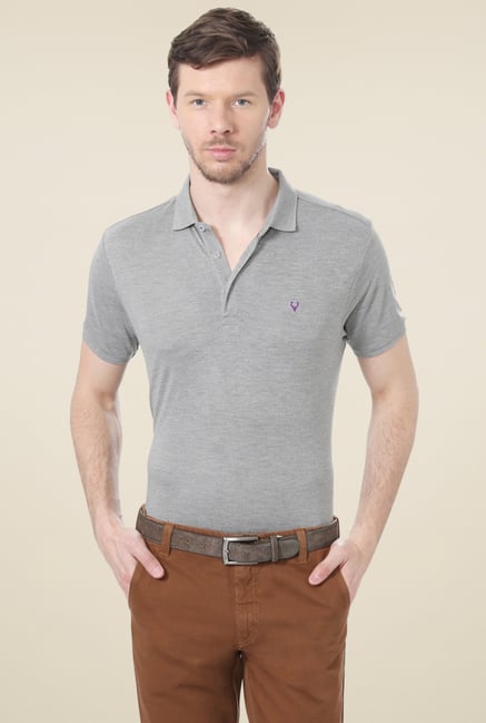 Allen Solly Grey Slim Fit T-Shirt Allen Solly Grey Slim Fit T-Shirt